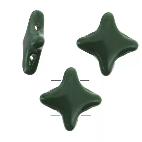 Cuentas abalorios Star Beads by Perles & Co 11x11mm Opaque Verde Sapin x30