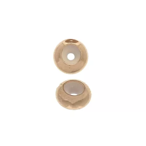 Cuenta pasante de latón 3.1x5.7 mm con un agujero de 1.2 mm Dorado rosa x1