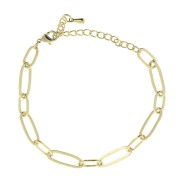 Pulsera eslabón rectangular alternado eslabón ovale (1x1) Dorado x16.5cm|raw }}