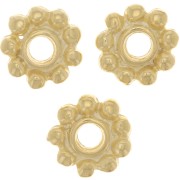 Cuentas arandelas forma flor 10 mm - Dorado con oro fino x5|raw }}