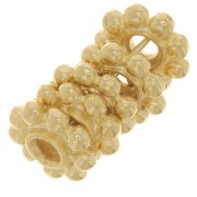 Cuentas arandelas forma flor 10 mm - Dorado con oro fino x5