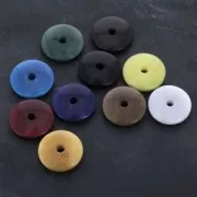 Abalorios De Tagua / Disco plano de Tagua 20 mm Azul Turquesa x1