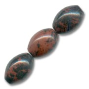 Cuentas Obsidiana Mahogany Olivas 12x8 mm x5
