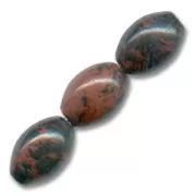 Cuentas Obsidiana Mahogany Olivas 12x8 mm x5