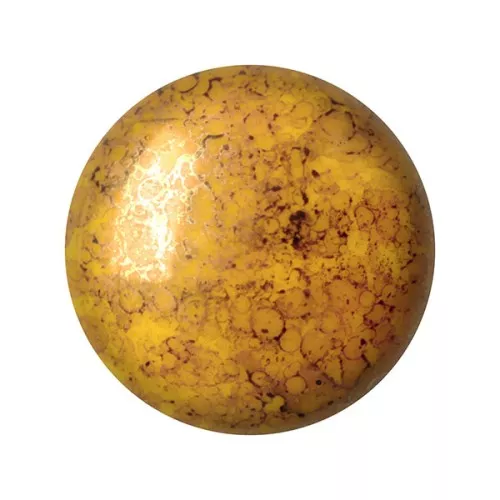 Cabuchón de vidrio par Puca® 18 mm Opaque Jonquil Bronce x 1