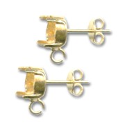 pendientes con trasera soporte cabuchón 1028/1088 8 mm Dorado con oro finox2