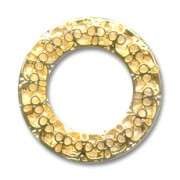 Aro decorado 32 mm dorado con oro fino x1