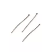 Bastón cabeza de alfiler 25x1.65x0,7 mm flexible plateado envejecido x50