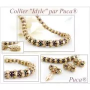 Cuentas de vidrio Ilos® par Puca® 5x5 mm Turquesa x10g