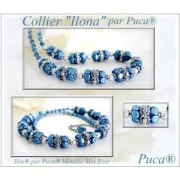 Cuentas de vidrio Ilos® par Puca® 5x5 mm Turquesa x10g