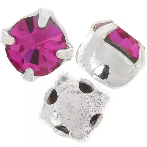 Chatón monté 4 mm Fucsia x10