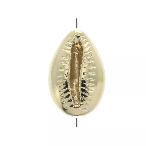 Cuenta / concha de cauri 9x6 mm Chapado Oro 3 micras x1