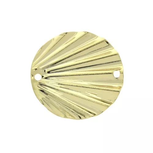 Entrepieza concha efecto plegado 20 mm Dorado con oro fino x1
