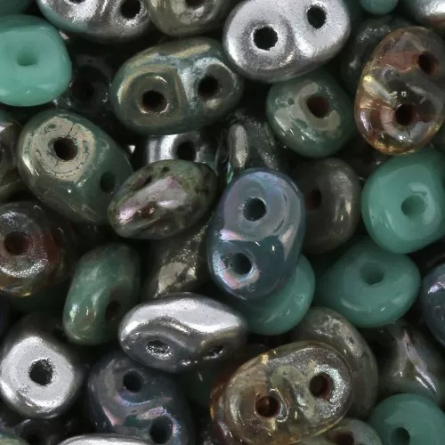 SuperDuo 2,5x5 mm Mix African Turquesa x10g