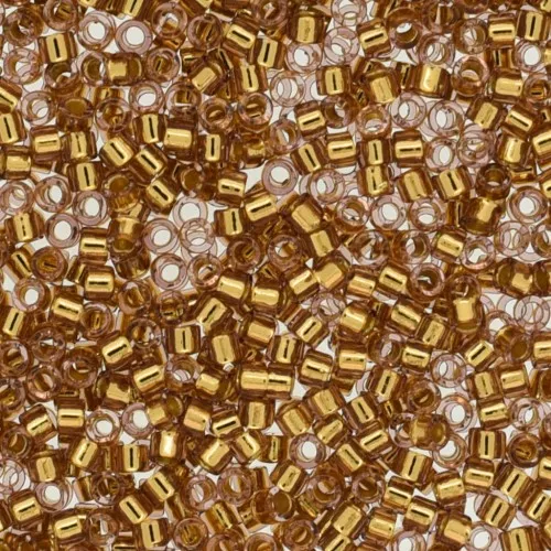 Miyuki Delica 11/0 DB2524 - 24kt Gold Lined Pale Rosa x5g