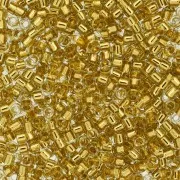 Miyuki Delica 11/0 DB2525 - 24kt Gold Lined Pale Gray x5g