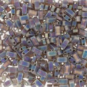 Miyuki Half Tila Beads 5x2.3x1.9 mm HTL-135FR Matte Transparent Root Beer AB x10g