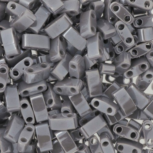 Miyuki Half Tila Beads 5x2.3x1.9 mm  HTL-443 - Opaque Gray Luster x10g