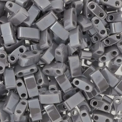 Miyuki Half Tila Beads 5x2.3x1.9 mm  HTL-443 - Opaque Gray Luster x10g