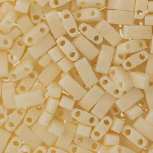 Miyuki Half Tila Beads 5x2.3x1.9 mm HTL-491 - Ivory Pearl Ceylon Luster x10g
