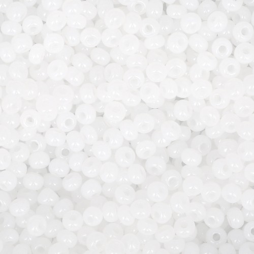 Cuentas de Rocalla Preciosa 11/0 de 2 mm - Ópalo blanco x20 g