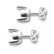 Pendientes con trasera soporte cabuchón de Plata 925 x2