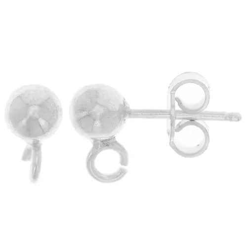 Pendientes bola con trasera de Plata 925 x2