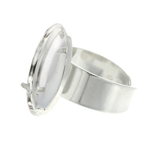 Anillo Engaste fondo plano 20 mm Plata 925 x1
