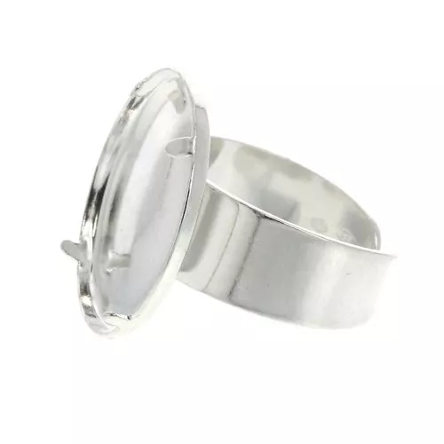 Anillo Engaste fondo plano 20 mm Plata 925 x1