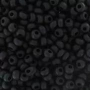 Cuentas de Rocalla Preciosa 11/0 de 2 mm - Jet Mat x250 g