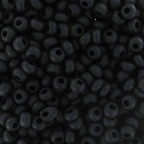 Cuentas de Rocalla Preciosa 11/0 de 2 mm - Jet Mat x250 g