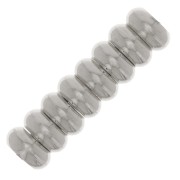 Cuentas arandelas entrepiezas Heishi 4x1.8 mm Chapado en plata fina x20 x20