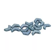 Cuentas de cristal Cheurón Beads 10x4 mm Opaque Blue Ceramic Look x30