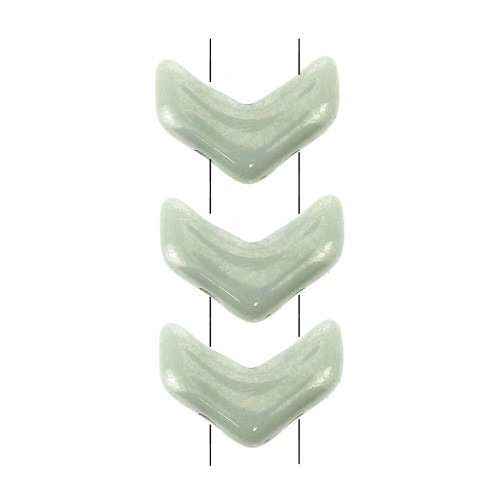 Cuentas de cristal Cheurón Beads 10x4 mm Opaque Luster Green x30
