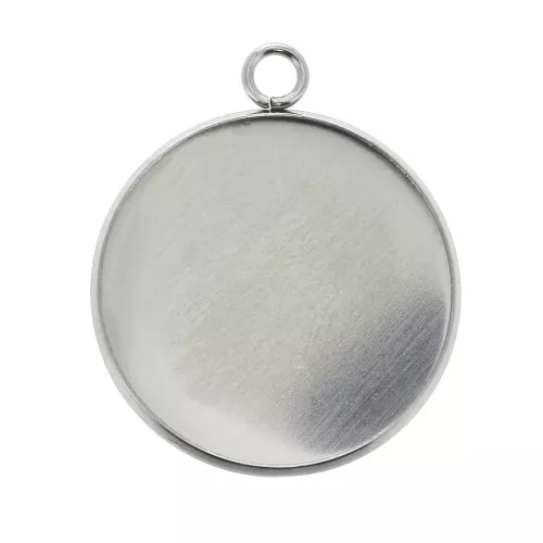 Engaste colgante para cabujón fondo plano 25 mm de Acero inox x 1