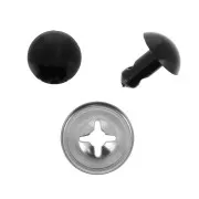 Ojos con seguridad de plástico para peluche y amigurumi 8 mm Negro x2