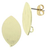 Pendientes ovaladas a rayas con anilla abierta de latón 11x20 mm Dorado x2|raw }}