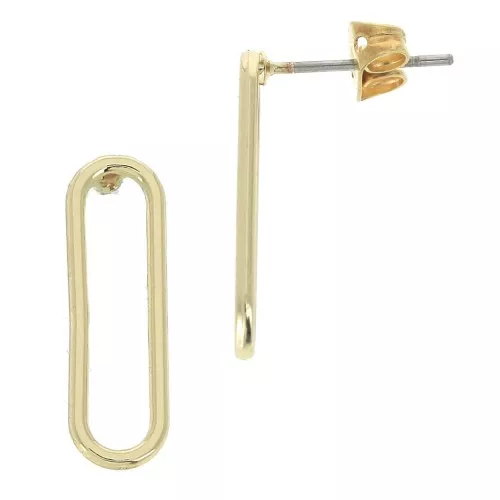 Pendientes design rectangulares a decorar de zamac 6x20 mm Dorado x2