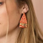 Pendientes bola martillada con anilla a decorar de zamac 4.5x7 mm Dorado x2