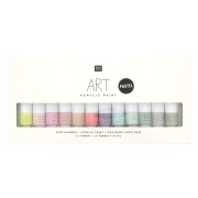 Surtido de 12 pinturas acrílicas de 12 ml - Art par Rico Design - Pastel|raw }}