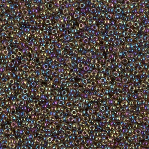 Rocalla Miyuki 15/0 357 - Root Beer Lined Light Topaz AB