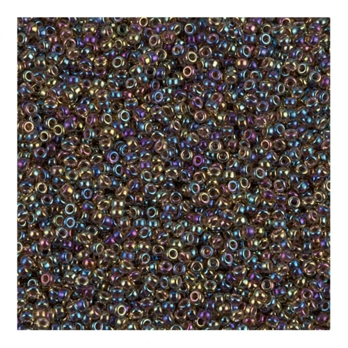 Rocalla Miyuki 15/0 357 - Root Beer Lined Light Topaz AB