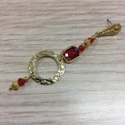 Pendientes gota trabajada con anilla a decorar de zamac 9x17 mm Dorado x2