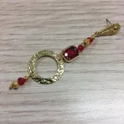 Pendientes gota trabajada con anilla a decorar de zamac 9x17 mm Dorado x2