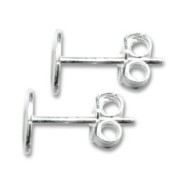Pendientes con trasera disco 7 mm  Plata 925 x2|raw }}
