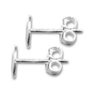 Pendientes con trasera disco 7 mm  Plata 925 x2