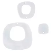 Set de 3 entrepiezas cuadradas asimétricos de plexiglas - Flores tropicales