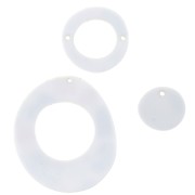 Surtido de 3 entrepiezas redondas asimétricas de plexiglas - Flores Azules