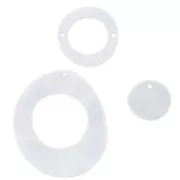 Surtido de 3 entrepiezas redondas asimétricas de plexiglas - Flores Azules