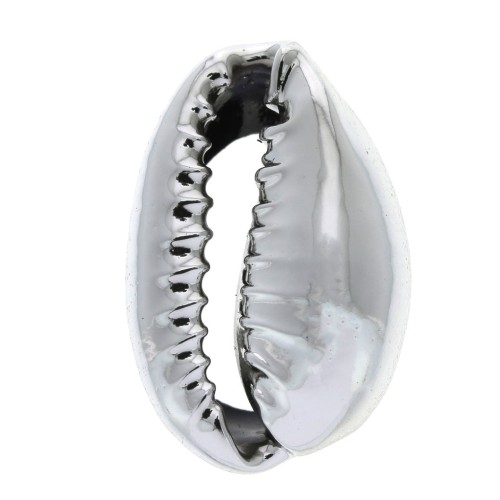 Conchas de Caurí acabado plateado para hacer piezas de Joyería DIY 16 y 23 mm x 1
